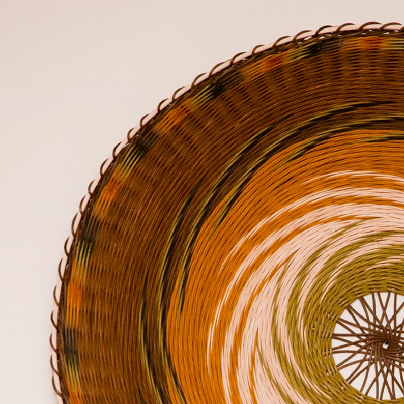Earthy Tones Wall Art Hand Woven XL Mandala Woven Tray Woven - Etsy