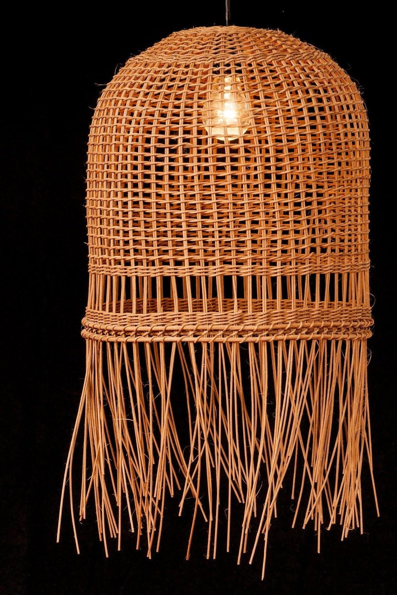 Woven Lampshade Handmade Lighting, Wicker Lighting, Custome Order Etsy