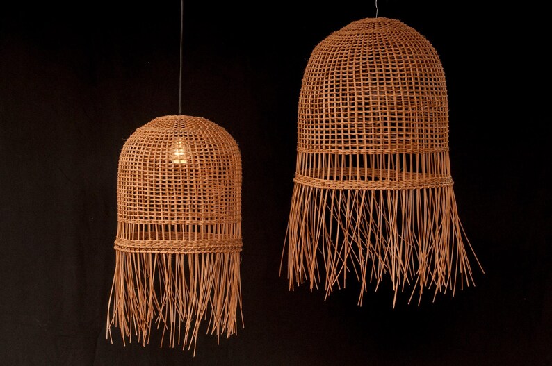 Woven Lampshade - handmade lighting, wicker lighting, custome order image 2