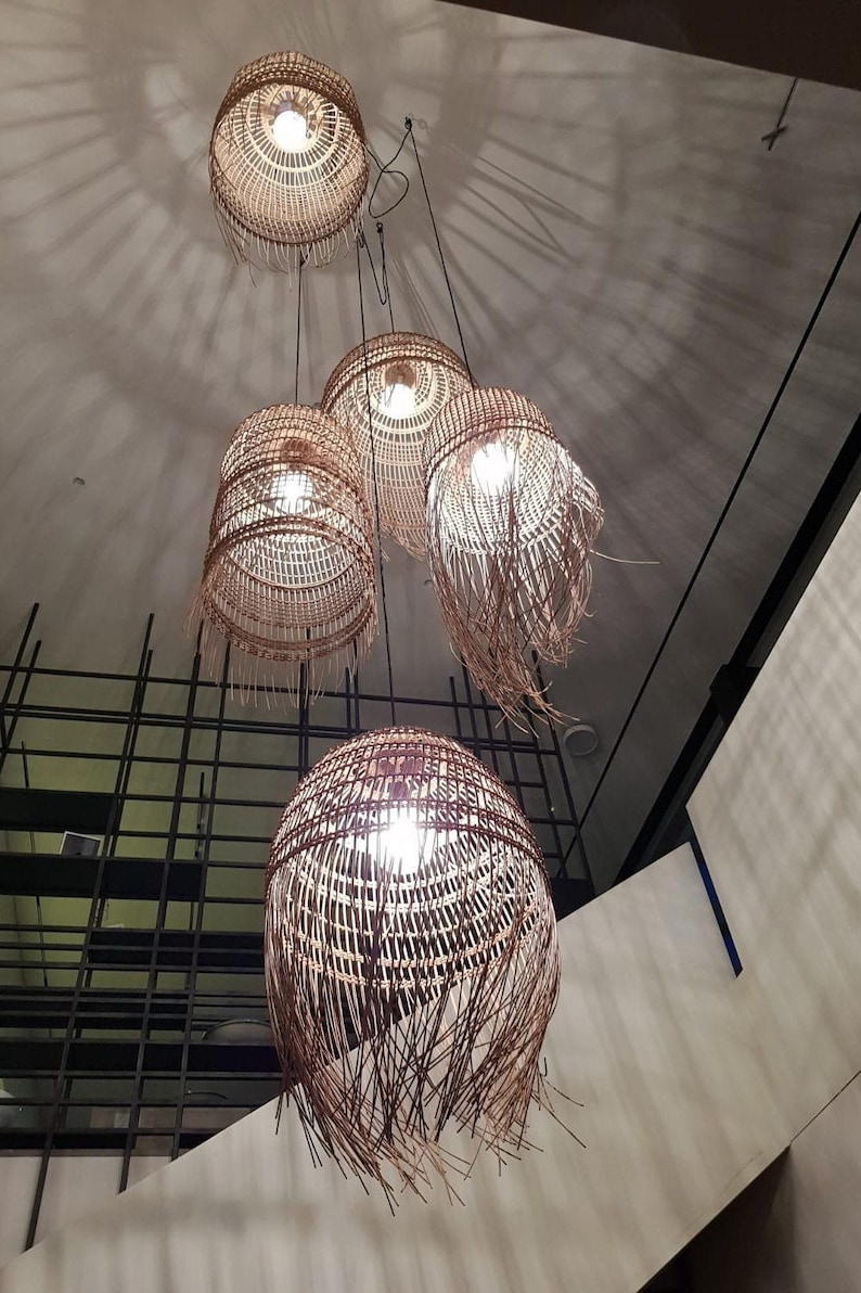 Woven Lampshade - handmade lighting, wicker lighting, custome order image 1