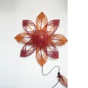 Woven Lampshade Shining Star, Wall Décor Lighting, Warm Colors image 3