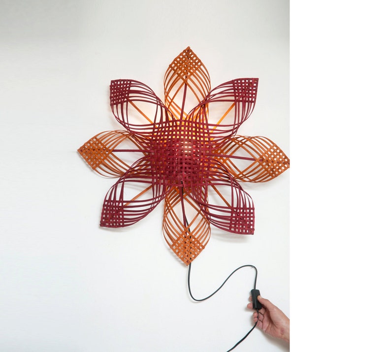 Woven Lampshade Shining Star, Wall Décor Lighting, Warm Colors image 3