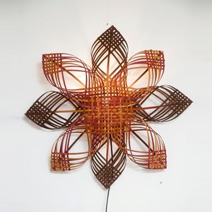 Woven Lampshade Shining Star, Wall Décor Lighting, Warm Colors image 2