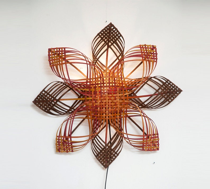 Woven Lampshade Shining Star, Wall Décor Lighting, Warm Colors image 2