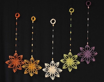 woven small hanging mobile,snoeflake