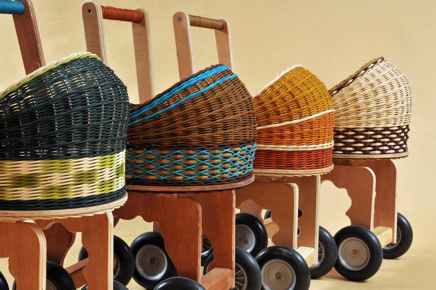 Doll Carriage Woven cradle woven toy Doll buggy Etsy