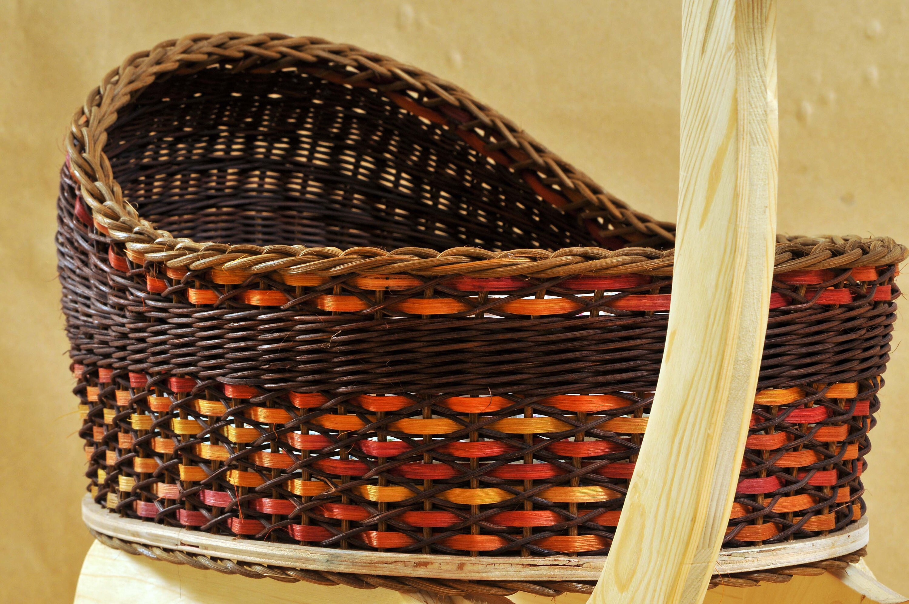 Woven Doll Carriage Wooden Toy Customized Colors Etsy