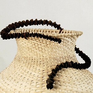 Woven basket, wicker basket, Natural color basket, contemporary basket, "Eve and the snake", Natural reed spiral basket