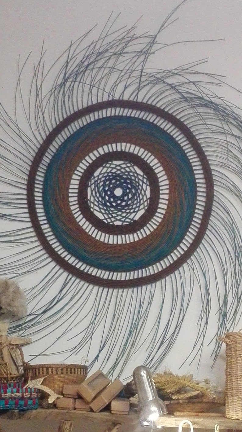 large woven wall art, woven mandala, hand made wall hanging,Dream catcher image 3