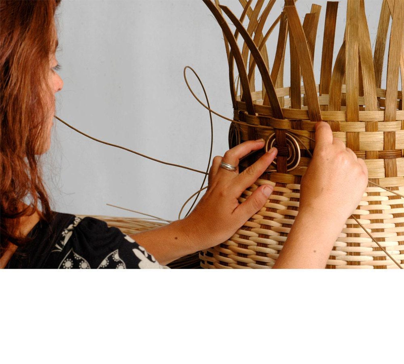 Modern Reed Basket, Hand Woven Basket, Vintage Woven Basket, Storage ...