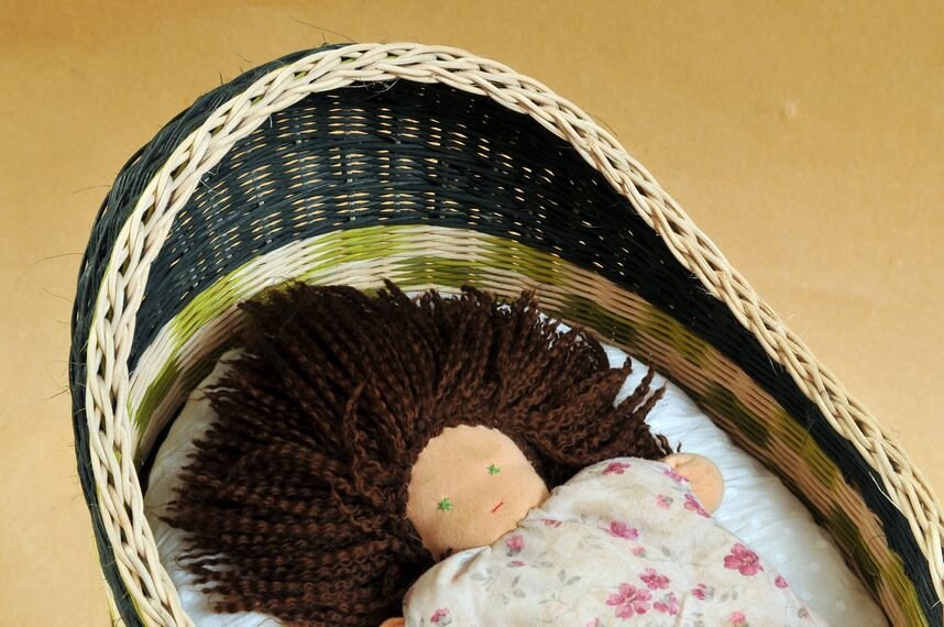 Woven Doll Carriage Wooden Toy Customized Colors Etsy UK