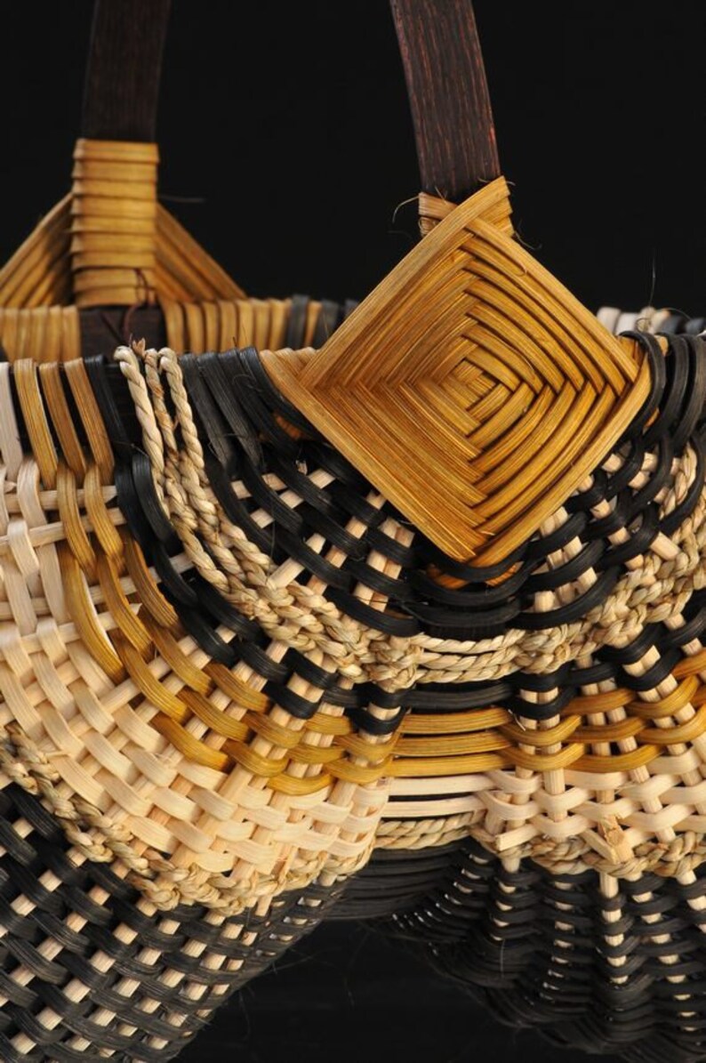 Woven gathering basket Egg basket with oak wood hoops in Etsy