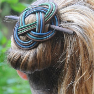 Hair stick, Celtic Symbol Sita, Hair clip, Hair accessories, Hair pin, Hair brooch, Hair sticks, Gift for her ,Woven Hair Clip image 2