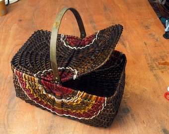 Picnic basket, gathering basket,  Wicker picnic basket, Personalized picnic basket,  Woven Basket, Boyfriend gift