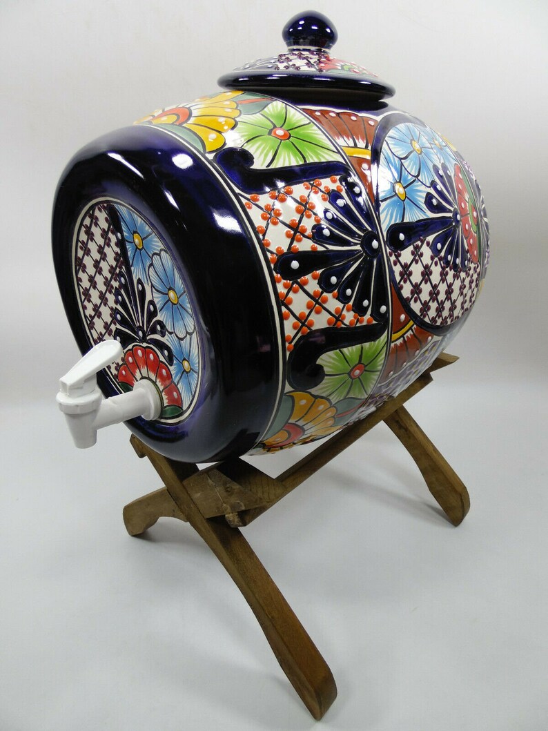 WATER CROCK Talavera Mexican pottery WATER dispenser glazed Etsy