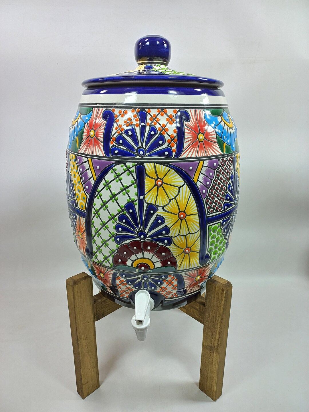 WATER CROCK Talavera Mexican Pottery Water Dispenser Glazed Etsy