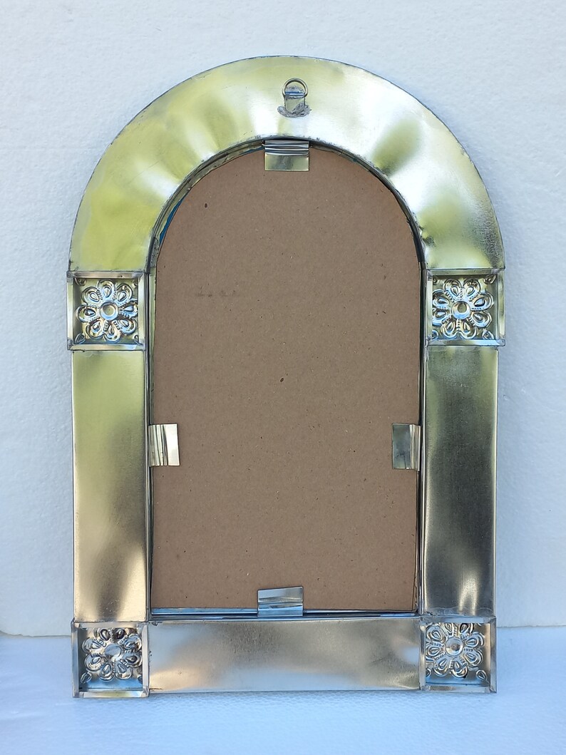PUNCHED TIN MIRROR Arched Mirror With Mixed Talavera Tile Etsy