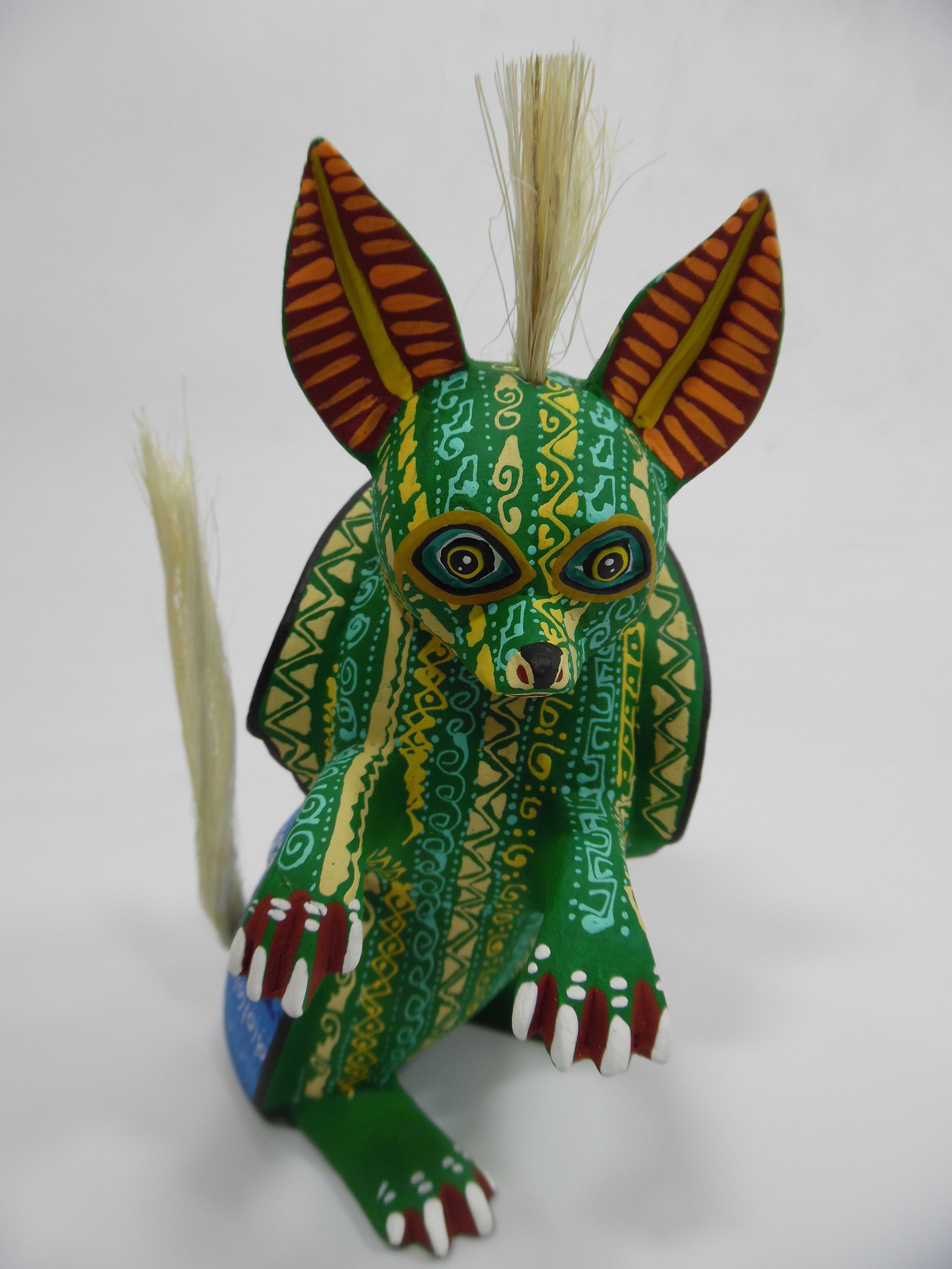 OAXACAN ALEBRIJE painted colorful wood carving signed mexican - Etsy España