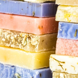 Case of 100, Bed and Breakfast Guest Amenity Soap Bars, Airbnb Soaps, Handmade Mini Soaps