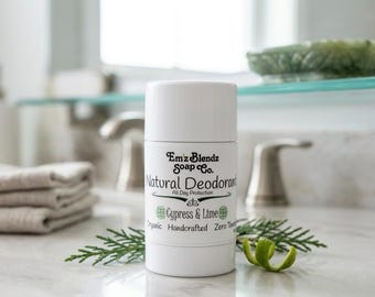 Desodorante natural / Desodorante de ciprés y lima / Desodorante sin aluminio / Desodorante orgánico en barra / Regalo unisex / Desodorante natural hecho a mano