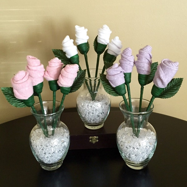 Baby Sock Bouquet - Sock Roses - Baby Shower Table Centerpiece – Nursery Décor – Hospital Gift