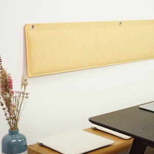 30 cm high Eco felt wall back cushion padded including wall brackets – length in desired size