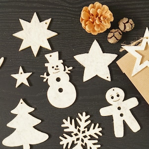 Eco Vilt Kerstversiering Kerstboomversieringen - Set van 10 - Kerstversiering Kerstboom