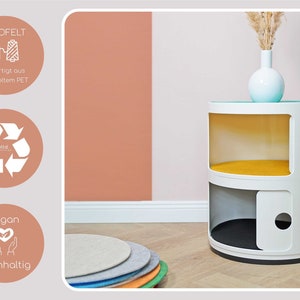 Eco viltpad 4 mm geschikt voor Kartell Componibili opbergcontainer upcycling rPET - 30 cm, 36 cm, 40 cm - 36 kleuren