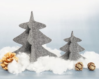 Eco Filz 2er Set Weihnachtsbaum 3D - Christmas Tree - zum hinstellen - Weihnachten- Tannenbaum