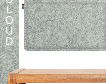 45 cm high Eco felt wall back cushion padded including wall brackets – length in desired size