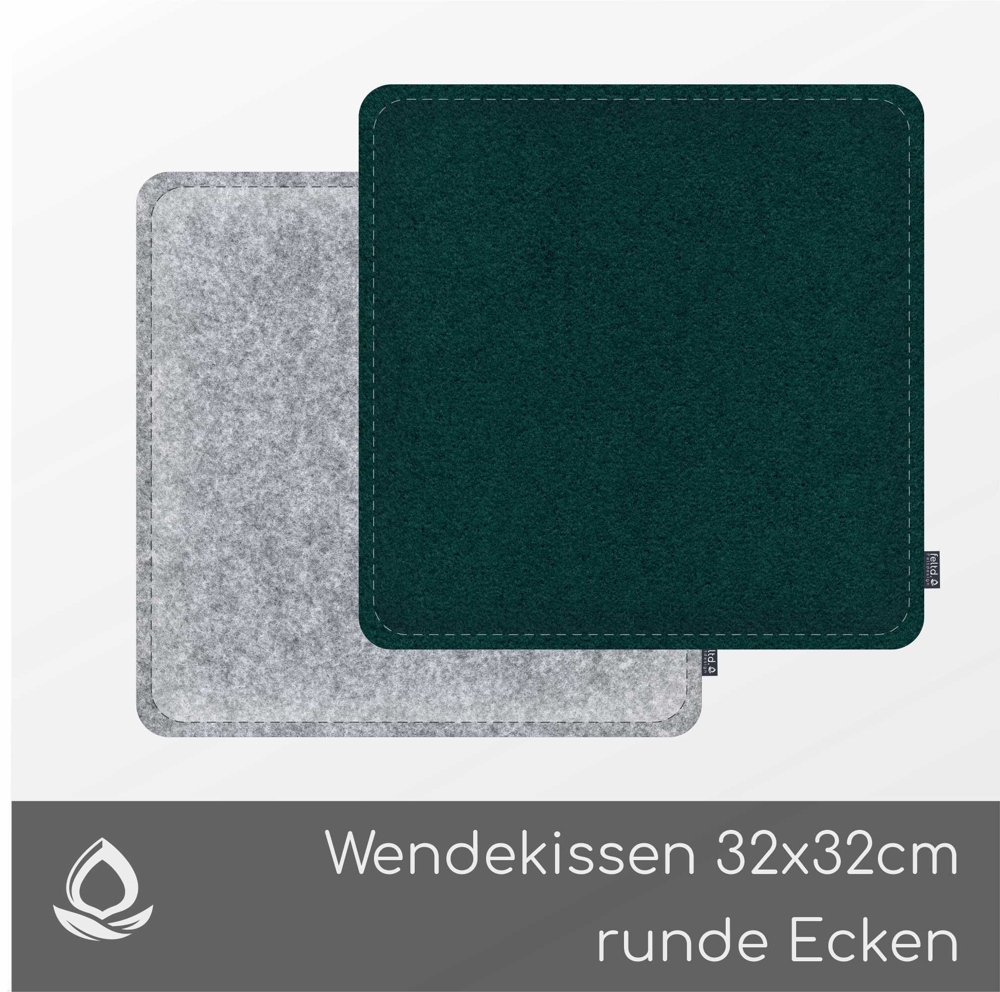 32 x 32 cm Eco felt chair pad bench pad universal with rounded corners - thickness 8 mm