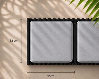32 x 32 cm rPET felt chair cushion/bench cushion, 23 mm thick, padded, universal with rounded corners - 36 colors - fair trade - made in Cologne