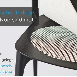 4 mm eco viltkussen geschikt voor Vitra en Hermann Miller Eames Fiberglass & Plastic Sidechairs DSW,DSR,DSX versie zonder armleuning afbeelding 3