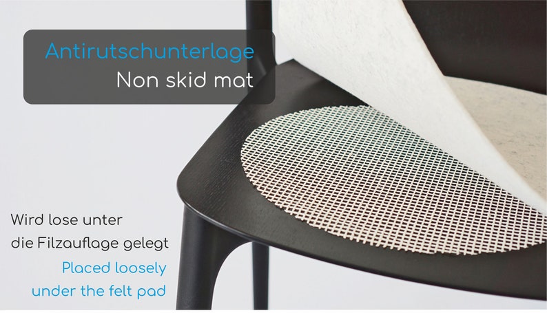 4 mm eco viltkussen geschikt voor Vitra en Hermann Miller Eames Fiberglass & Plastic Sidechairs DSW,DSR,DSX versie zonder armleuning afbeelding 3