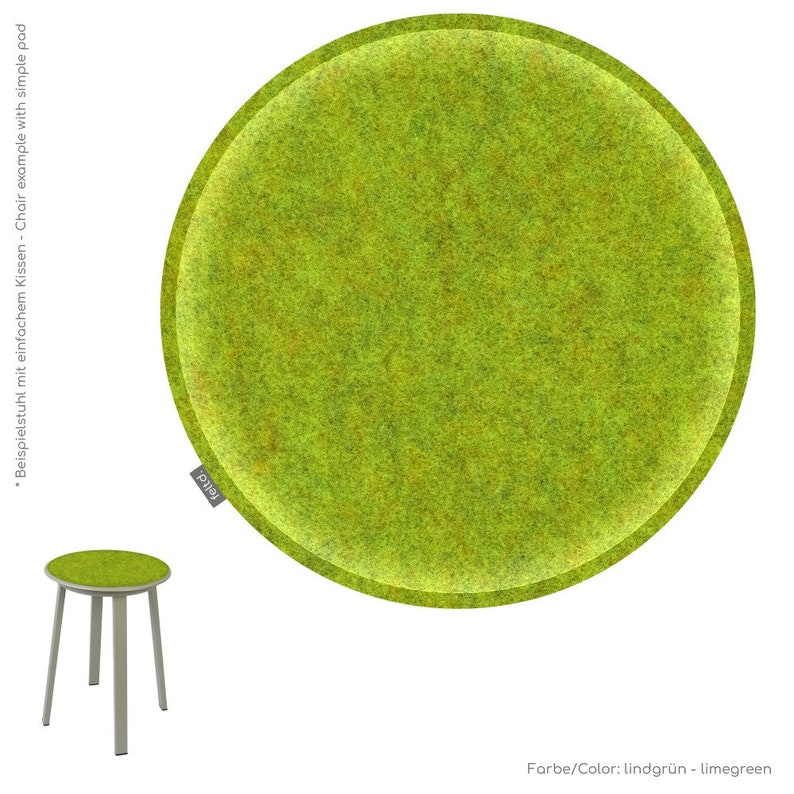 Ø 36cm rundes Eco Filz Kissen Auflage gepolstert universal rund Sitzkissen Stuhlkissen Bankauflage vegan,fair,made in cologne Bild 4