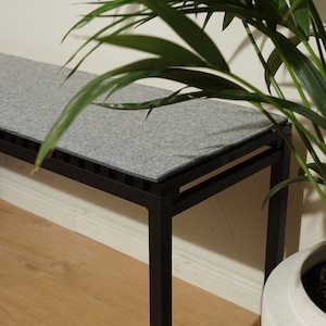 25 cm deep felt 23 mm padded bench cushion, universal – length made to order – fair trade – made in Cologne