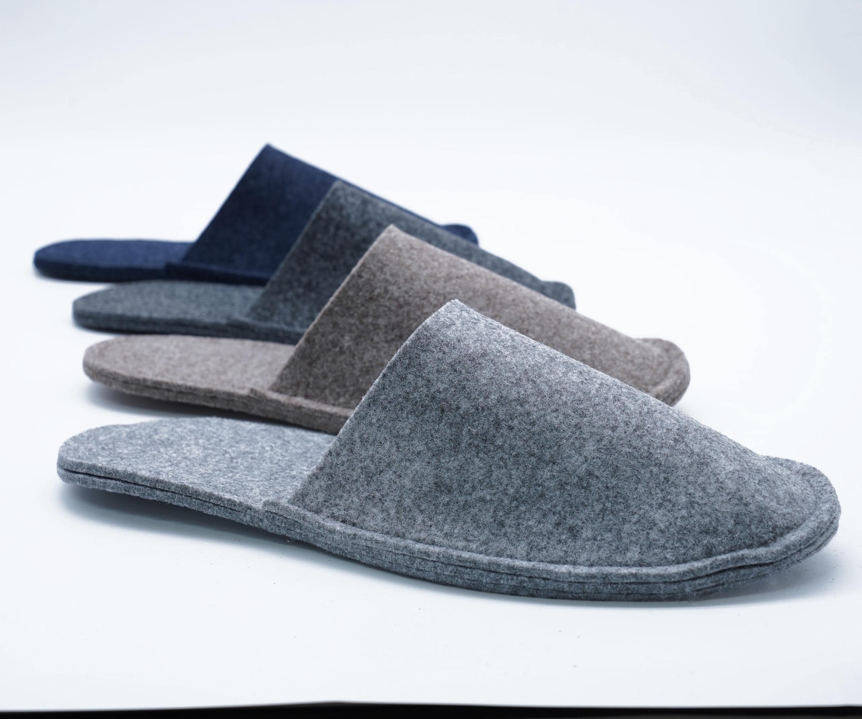 Felt slippers - guest slippers with non-slip soles - in 5 sizes 38-47…