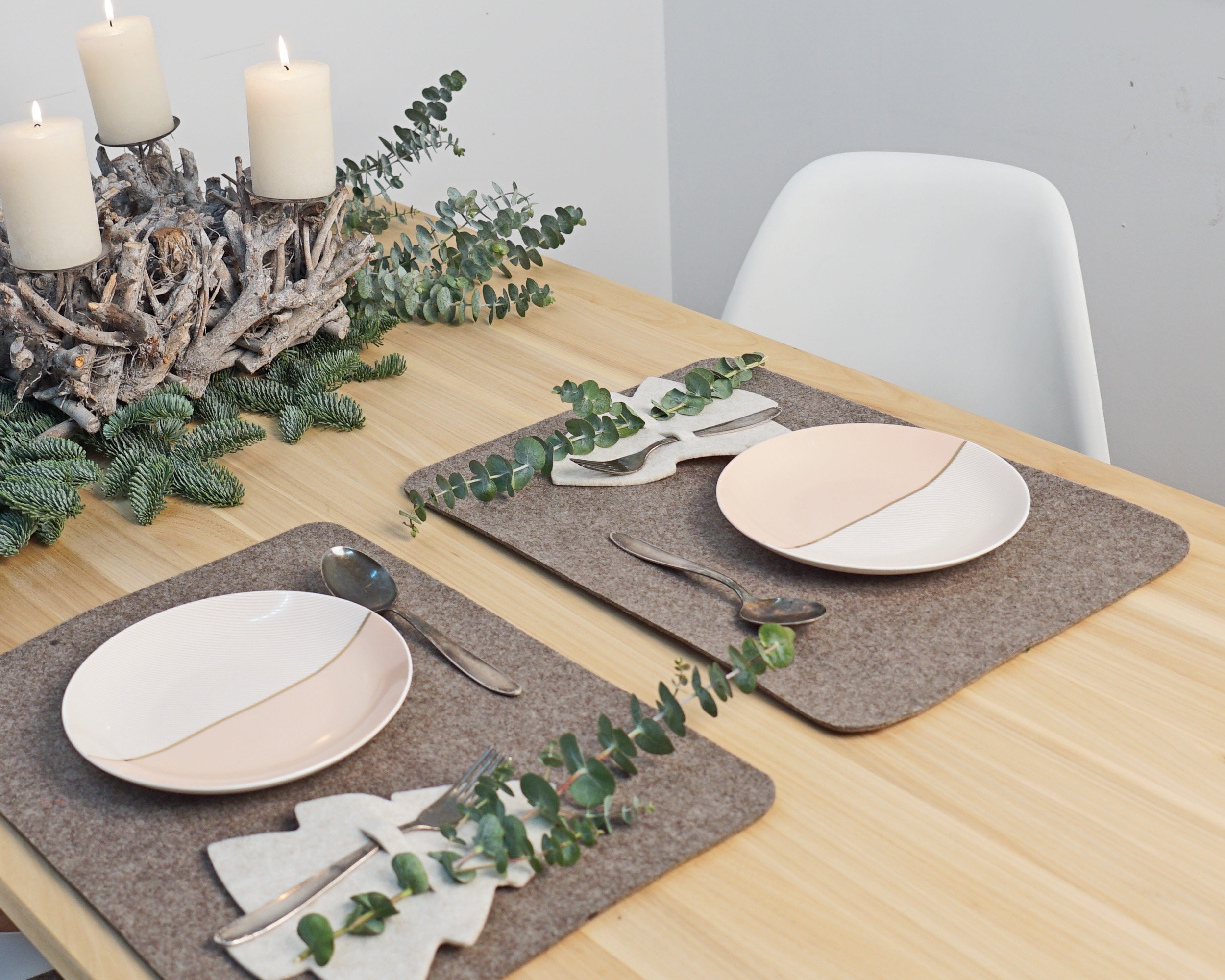 Filz - Tischset - Platzdeckchen 45x33cm Platzset - runde Ecken - Tischdekoration - fair -made in Cologne