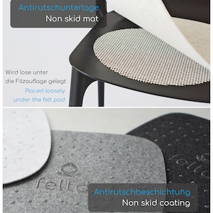 Coussinet en feutre écologique modéré de 8 mm adapté aux chaises latérales Eames en fibre de verre et en plastique image 5