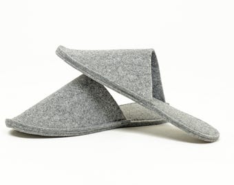 Felt slippers - guest slippers with non-slip soles - in 5 sizes 38-47 Sustainable - Vegan - Fair - made in Cologne - color cloud