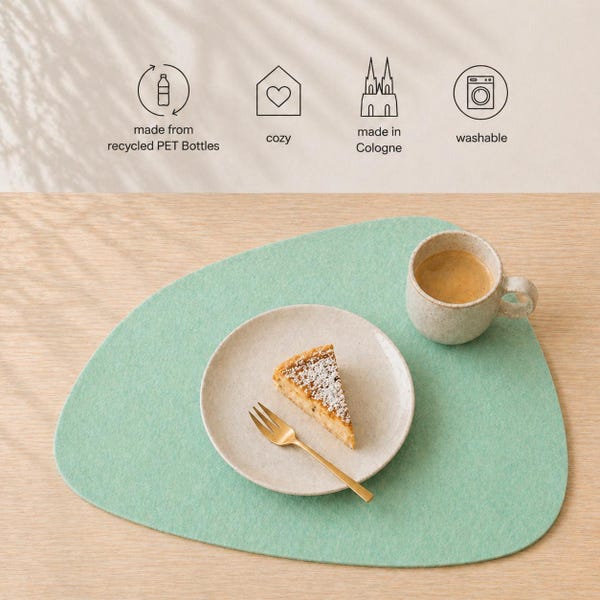 Mantel individual de fieltro - 45 x 35 cm - vegano, de comercio justo, fabricado en Colonia - Modelo Tilos