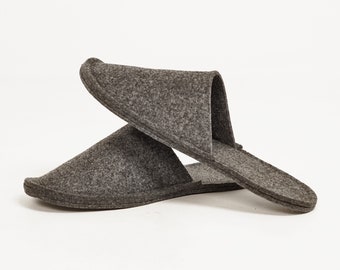 Eco felt slippers - guest slippers with anti-slip sole - in 5 sizes 38-47 Sustainable - Vegan - Fair