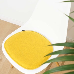 Padded eco felt cushion suitable for Vitra and Hermann Miller Eames Fiberglass & Plastic Sidechairs DSW,DSR,DSX version without armrest image 4
