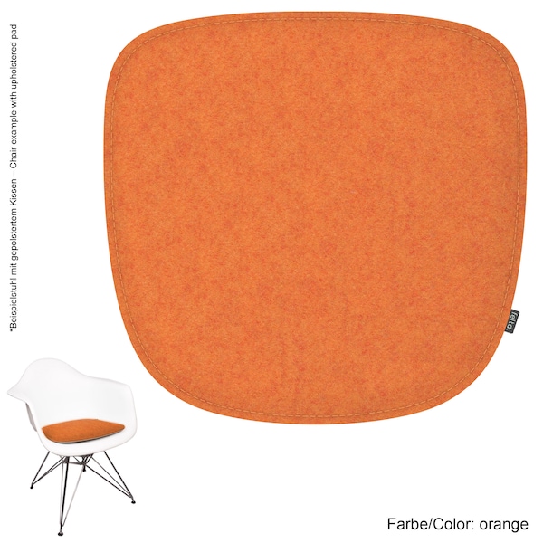 Coussin en feutre écologique de 8 mm adapté aux fauteuils Vitra et Hermann Miller Eames en fibre de verre et en plastique DAW, DAR, DAX - coussin en feutre végétalien - équitable