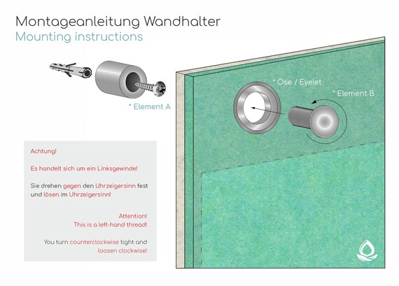 Edelstahl Wandhalter für Wandkissen 1 St.