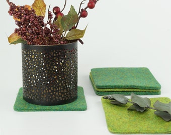 Eco Felt Set of 4 Glass coasters - coasters - rectangle - round corners - square