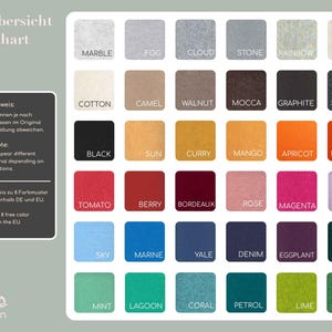 45 cm hohes Filz Wandkissen – INKL. WANDHALTERUNGEN – Rückenpolster – Länge im Wunschmaß – 36 Farben – Fair & Handmade in Cologne Bild 10