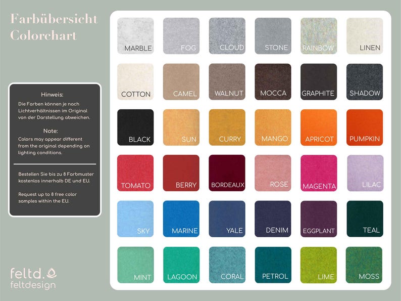 45 cm hohes Filz Wandkissen – INKL. WANDHALTERUNGEN – Rückenpolster – Länge im Wunschmaß – 36 Farben – Fair & Handmade in Cologne Bild 10