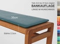 35 cm deep Eco felt 23 mm bench pad padded universal – length in desired size