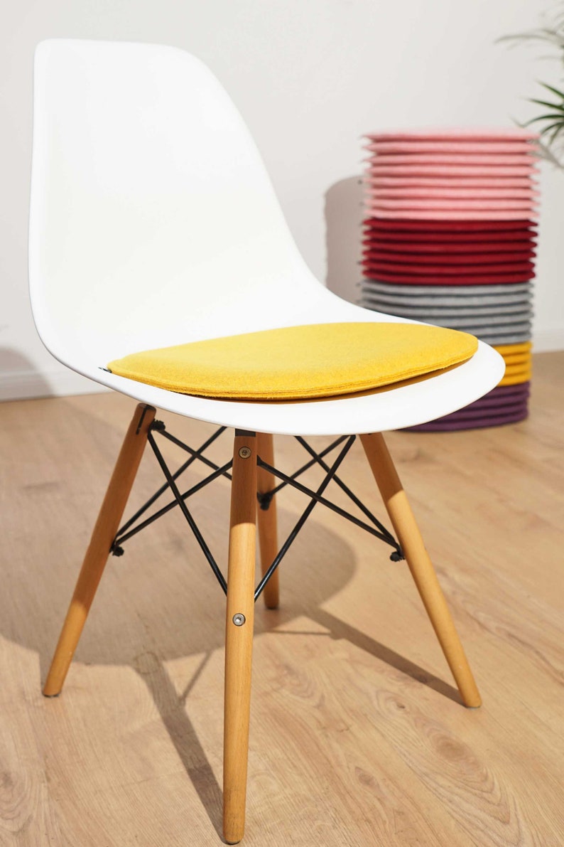 Gepolstertes Eco Filz Kissen geeignet für Vitra und Hermann Miller Eames Fiberglas & Plastic Sidechairs DSW,DSR,DSX Version ohne Armlehne Bild 2